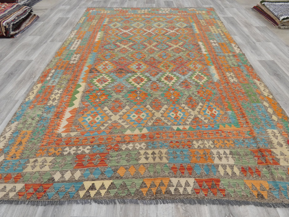 Afghan Handmade Choubi Kilim Rug Size: 360x 248cm - Rugs Direct