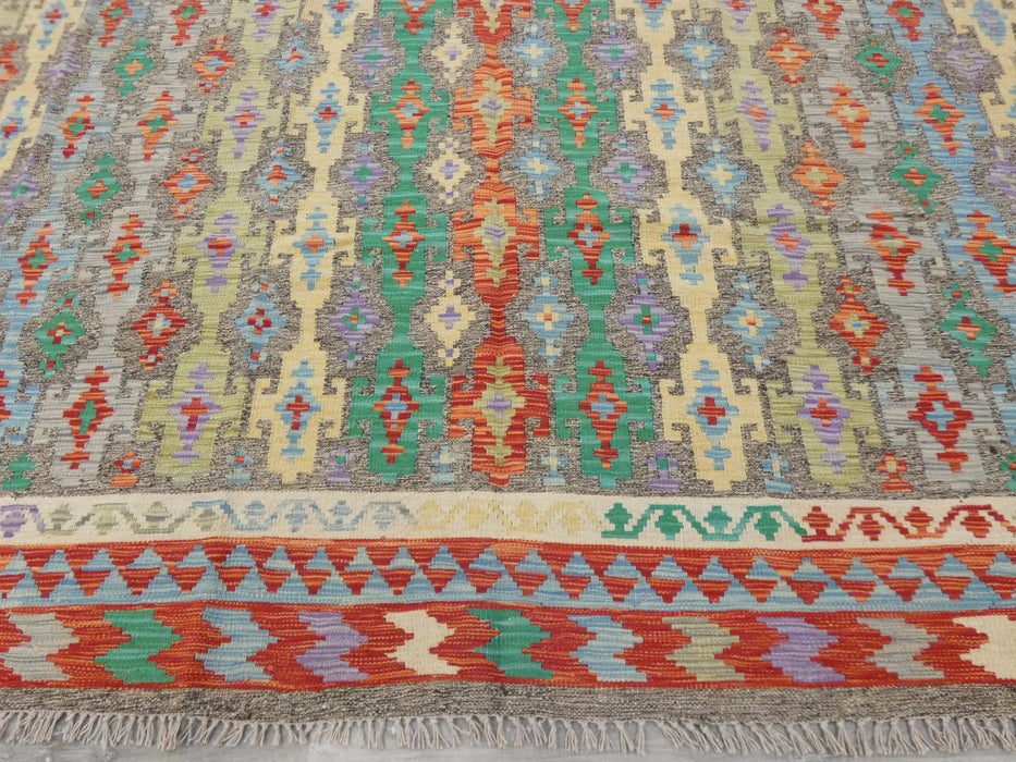 Afghan Handmade Choubi Kilim Rug Size: 290 x 250cm - Rugs Direct