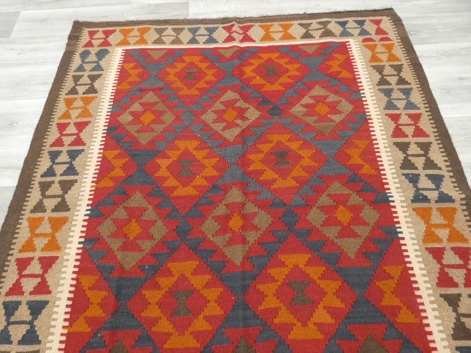 Hand Made Afghan Uzbek Kilim Rug Size: 192 x 157cm - Rugs Direct
