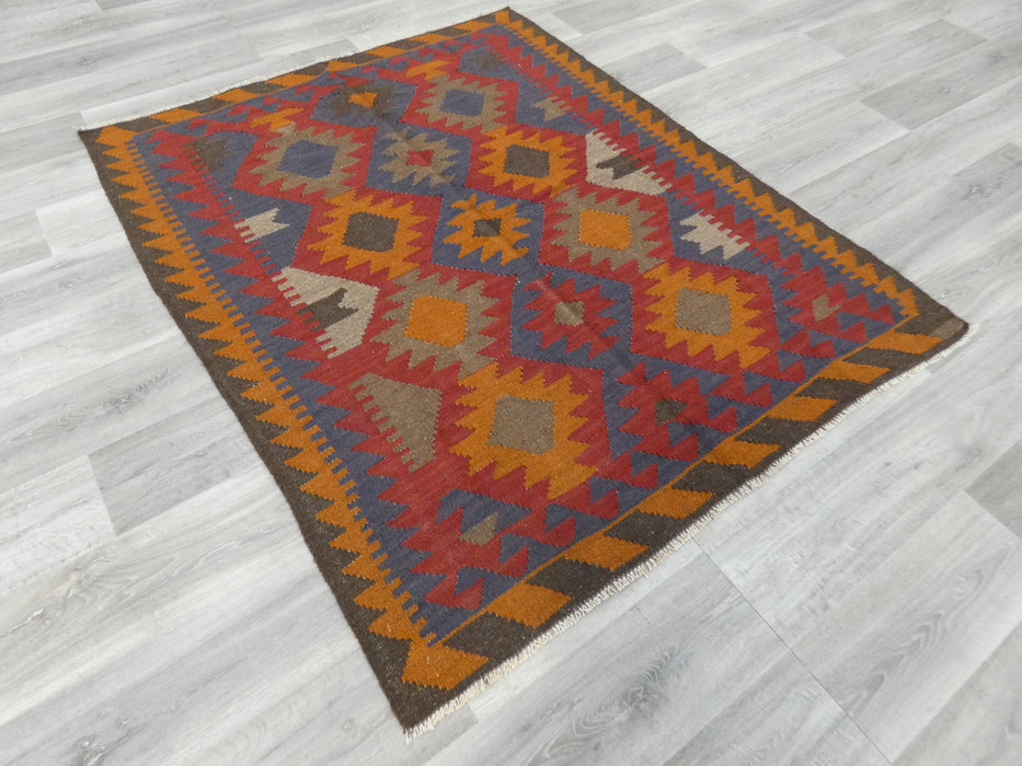 Hand Made Afghan Uzbek Kilim Rug Size: 185 x 148cm - Rugs Direct