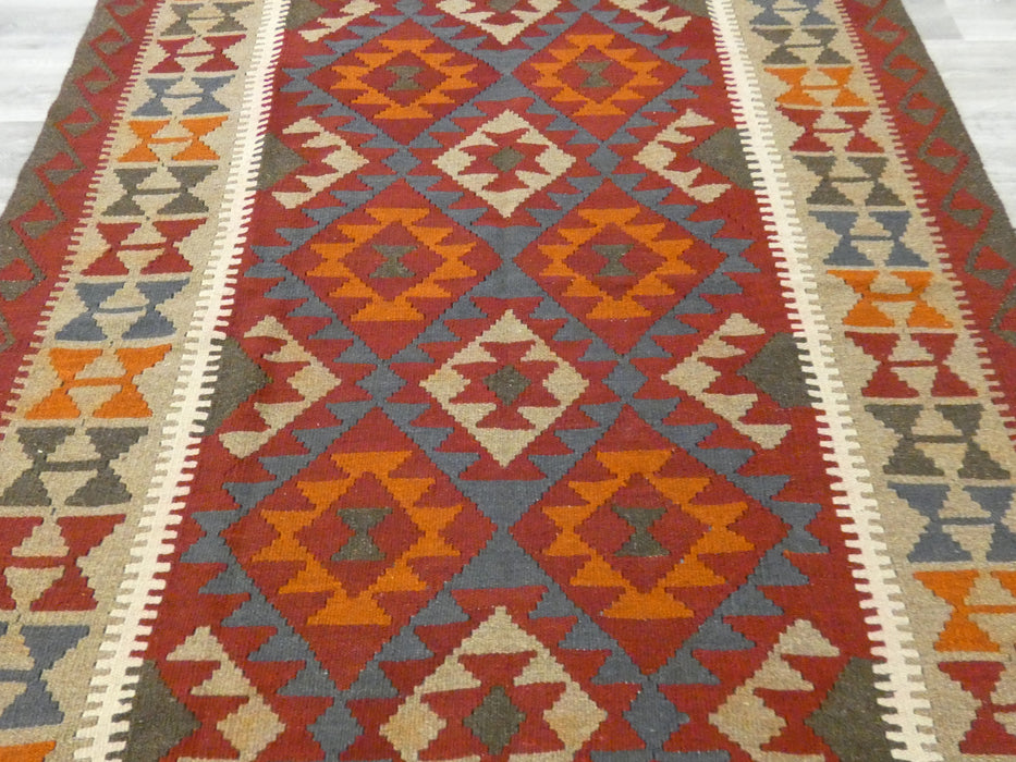 Hand Made Afghan Uzbek Kilim Rug Size: 205 x 157cm - Rugs Direct