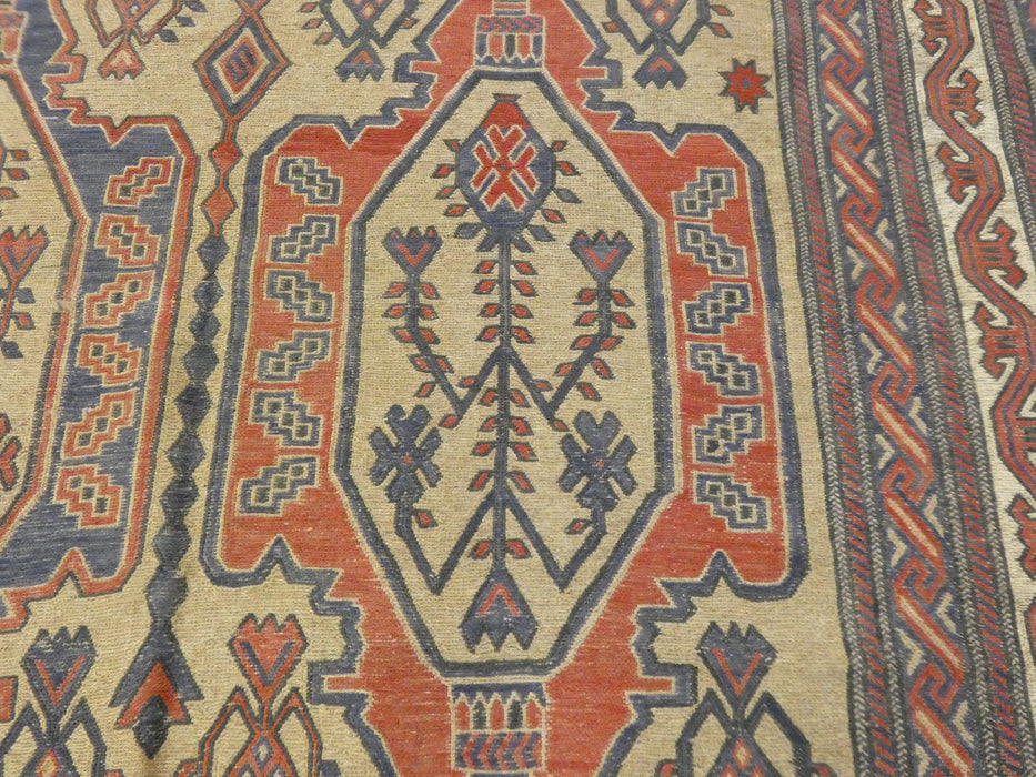 Stuning Handmade Afghan Design Saghari Kilim Rug 100% Wool Size: 255 x204cm - Rugs Direct