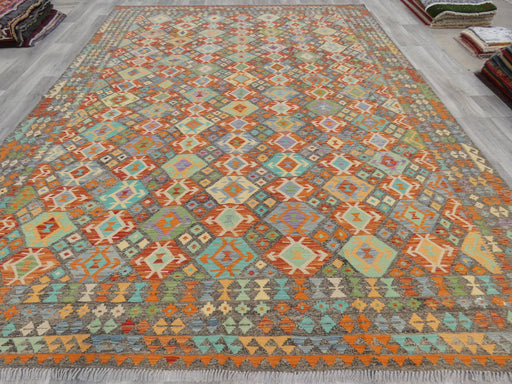 Afghan Hand Made Choubi Kilim Rug Size: 402 x 301cm - Rugs Direct