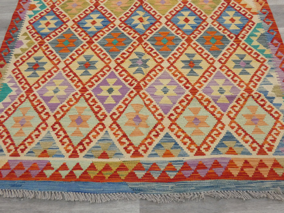 Afghan Hand Made Choubi Kilim Rug Size: 248 x 160cm - Rugs Direct