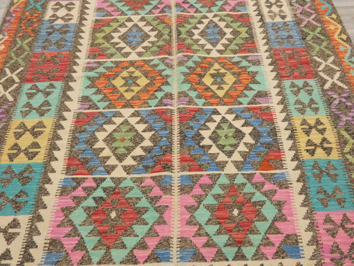 Afghan Hand Made Choubi Kilim Rug Size: 244 x 184cm - Rugs Direct