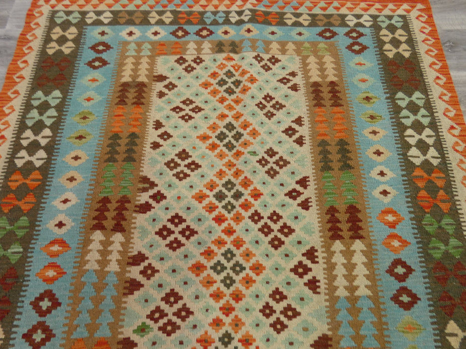 Afghan Hand Made Choubi Kilim Rug Size: 196 x 157cm - Rugs Direct