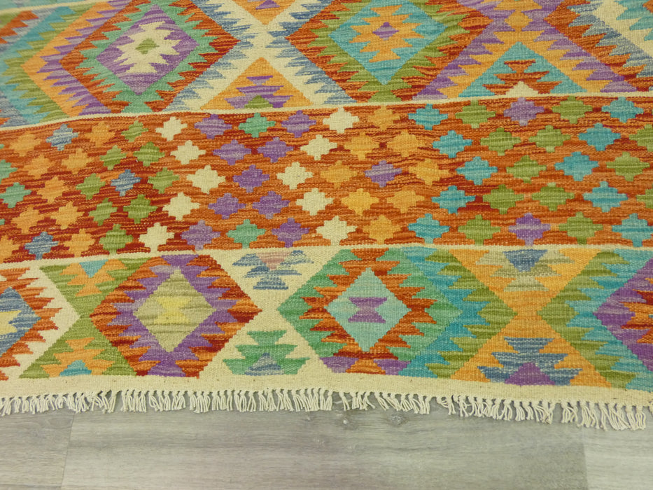Afghan Hand Made Choubi Kilim Rug Size: 293 x 255cm - Rugs Direct