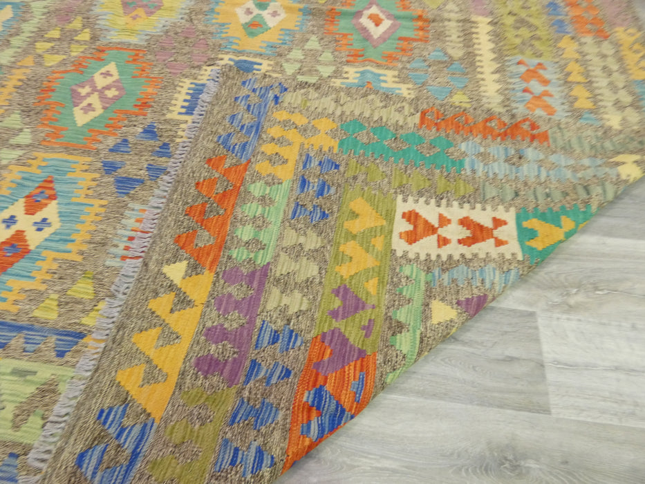 Afghan Hand Made Choubi Kilim Rug Size: 343 x 246cm - Rugs Direct