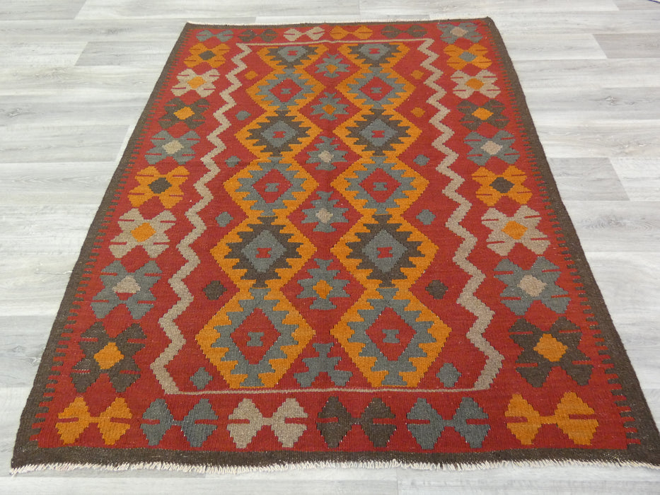 Hand Made Afghan Uzbek Kilim Rug Size: 190 x 153cm - Rugs Direct