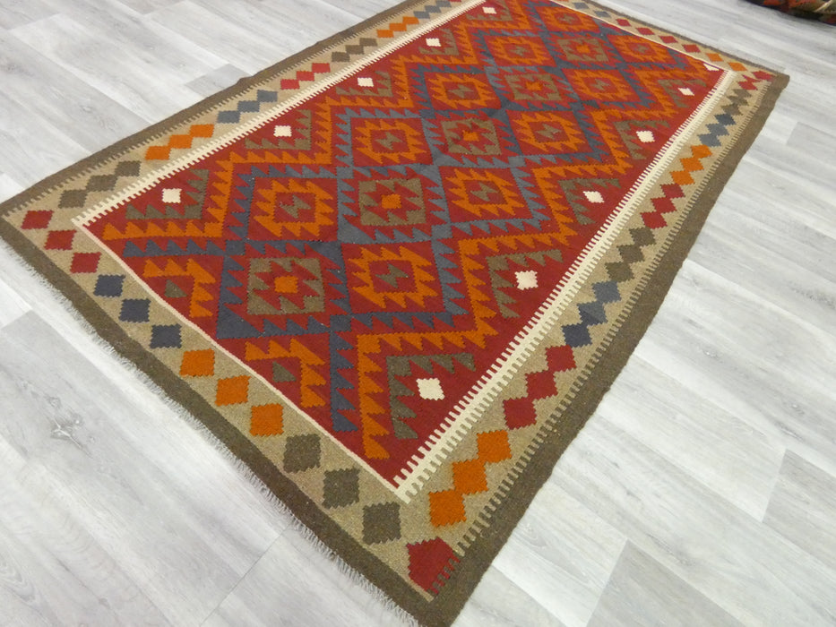Hand Made Afghan Uzbek Kilim Rug Size: 247 x 149cm - Rugs Direct