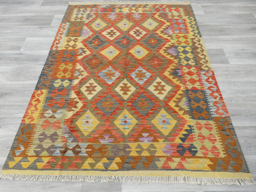 Afghan Hand Made Choubi Kilim Rug Size: 195 x 154cm - Rugs Direct