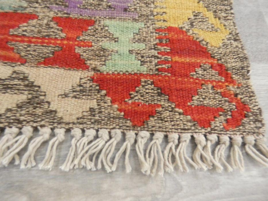Afghan Hand Made Choubi Kilim Rug Size: 185 x 101cm - Rugs Direct