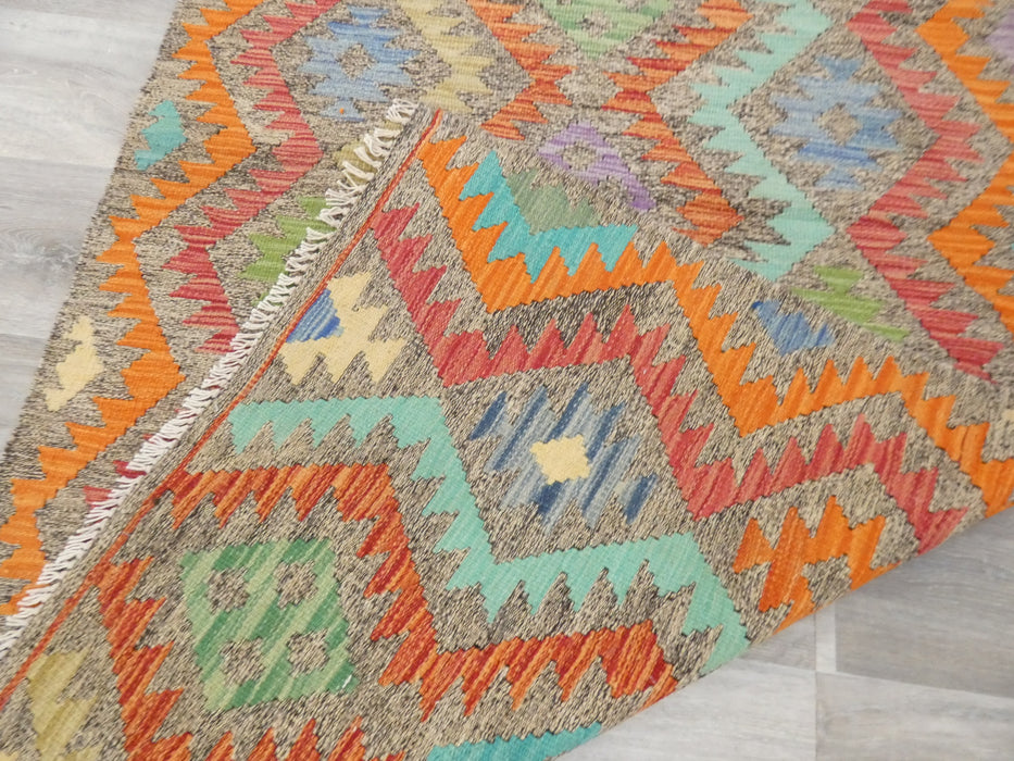 Afghan Hand Made Choubi Kilim Rug Size: 190 x 100cm - Rugs Direct