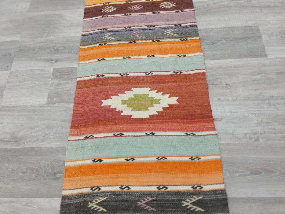 Handmade Turkish Anatolian Kilim Runner Size: 60 x 280 cm - Rugs Direct