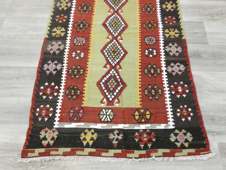 Antique Hand Made Turkish Kilim Hallway Runner Size: 411 x 90cm - Rugs Direct