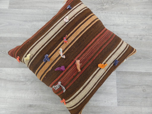 Turkish Hand Made Vintage Kilim Cushion Size: 50 x 50cm - Rugs Direct