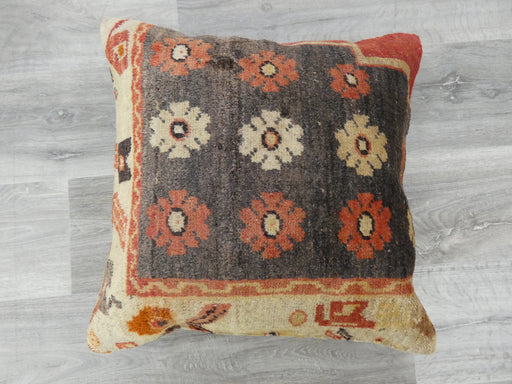 Turkish Hand Made Vintage Rug Cushion Size: 50 x 50cm - Rugs Direct