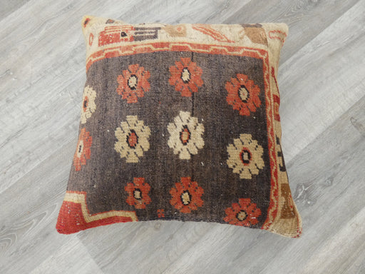 Turkish Hand Made Vintage Rug Cushion Size: 50 x 50cm - Rugs Direct