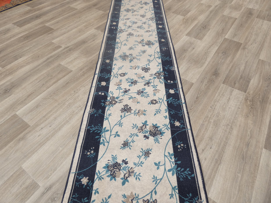 Floral Design Non Slip Rubber Back Runner 80cm Wide x Cut To Order - Rugs Direct