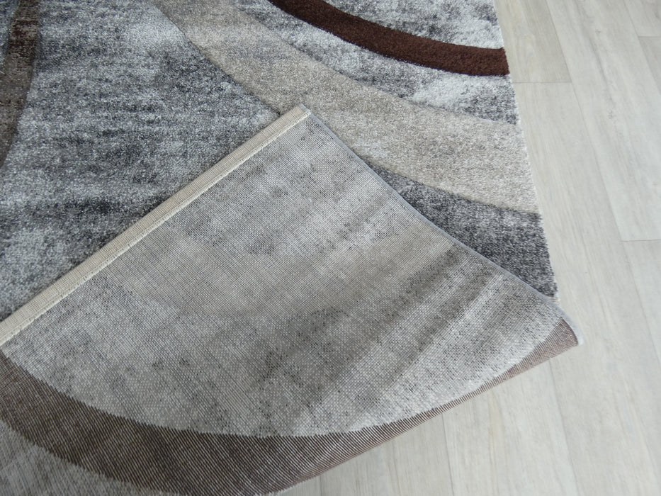 Abstract Modern Design Turkish Aroha Rug in Brown/ Beige/ Grey
