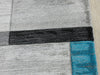 Modern Aroha Block Design Turkish Rug in Turquoise/ Black/ Grey - Rugs Direct