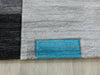 Modern Aroha Block Design Turkish Rug in Turquoise/ Black/ Grey - Rugs Direct