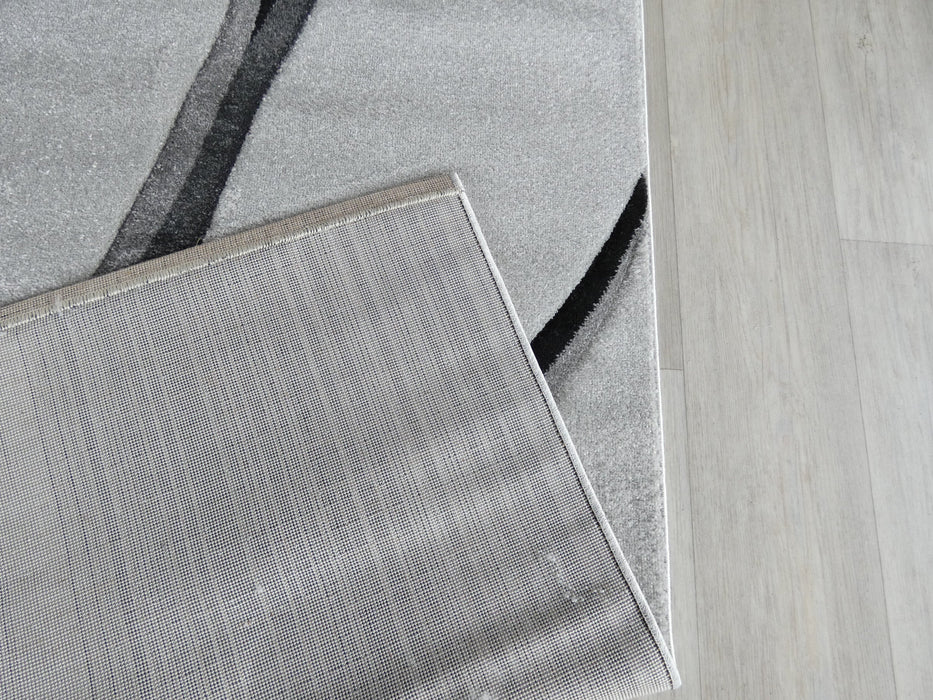 Abstract Modern Design Turkish Aroha Rug in Grey/ Turquoise/ Black