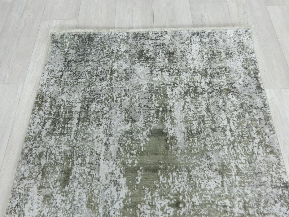 100 200 Rug Olive Green Abstract Texture Contemporary Designer Rug Runner Size: 10 ...