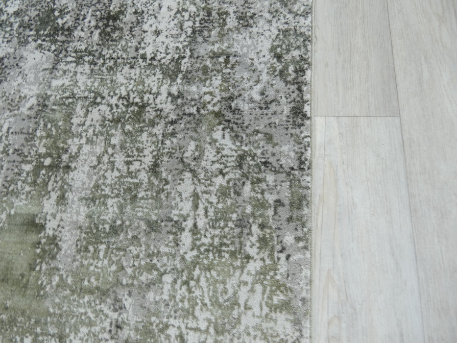 100 200 Rug Olive Green Abstract Texture Contemporary Designer Rug Runner Size: 10 ...