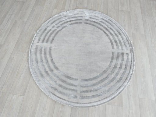 Luxurious Designer Grey Colour Round Rug Size: 160 x 160cm - Rugs Direct