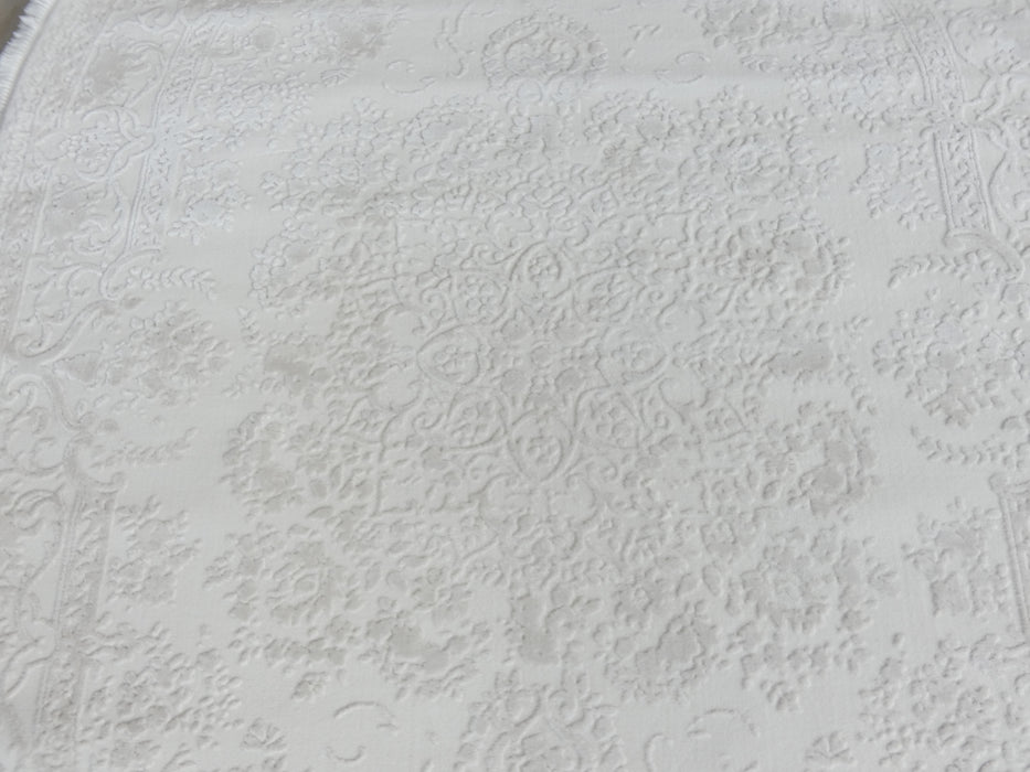 Luxurious Designer Bone Colour Ovel Shape Rug Size: 120 x 180cm - Rugs Direct