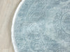 Luxurious Designer Overdyed Look Blue Colour Round  Rug - Rugs Direct