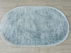 Luxurious Designer Overdyed Look Blue Colour Oval Shape Rug Size: 120 x 180cm - Rugs Direct