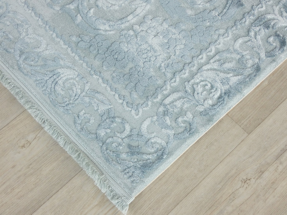 Luxurious Designer Overdyed Look Blue Rug - Rugs Direct