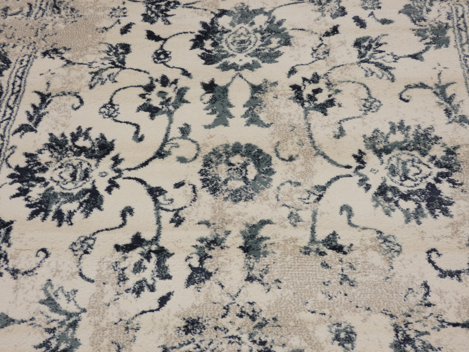 Faded Design Transitional Style Cream and Charcoal Colour Rug - Rugs Direct