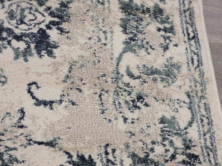 Faded Design Transitional Style Cream and Charcoal Colour Rug - Rugs Direct