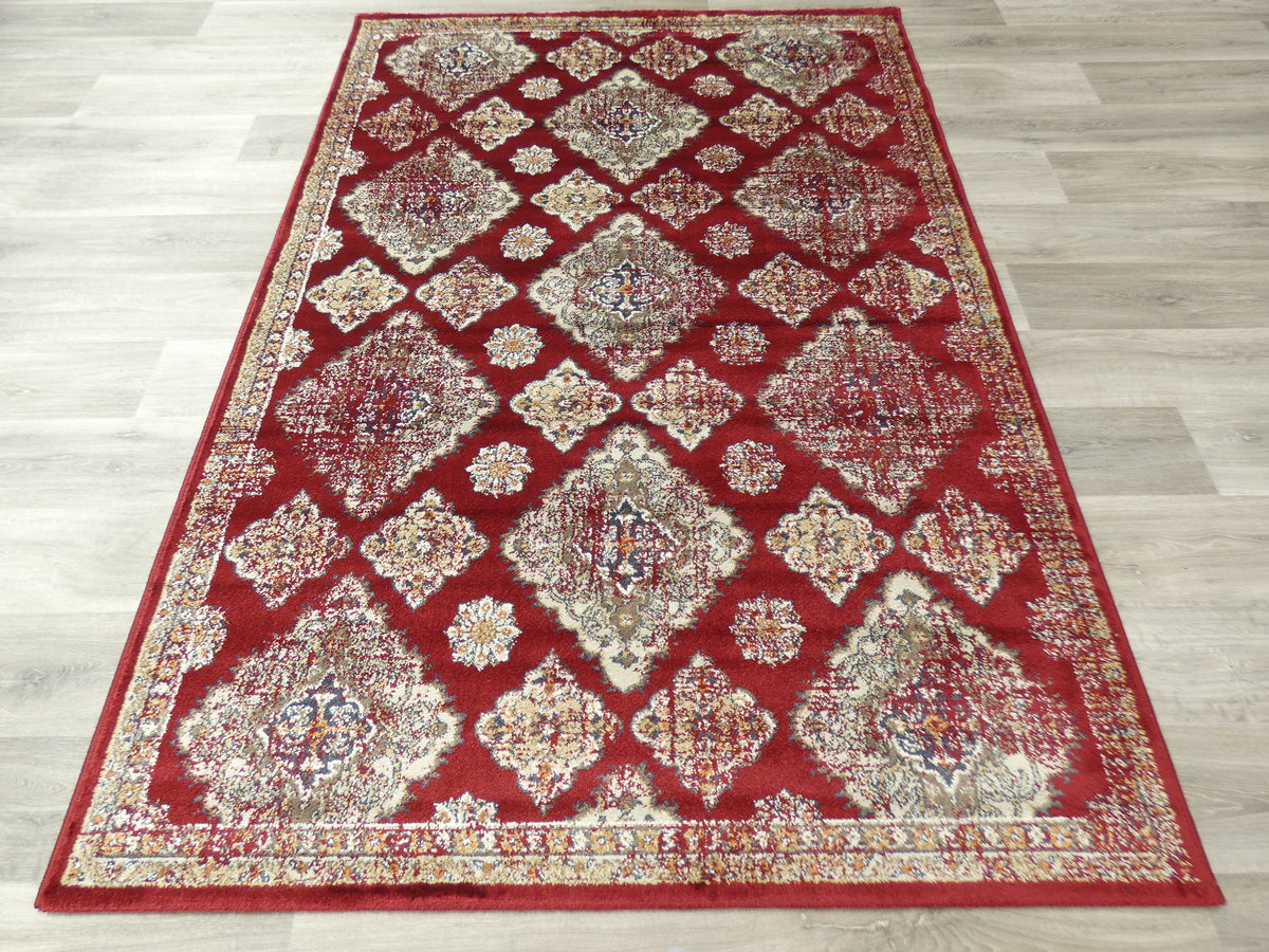 Red Rug Traditional Design Traditional Design Red Colour Rug — Rugs Direct