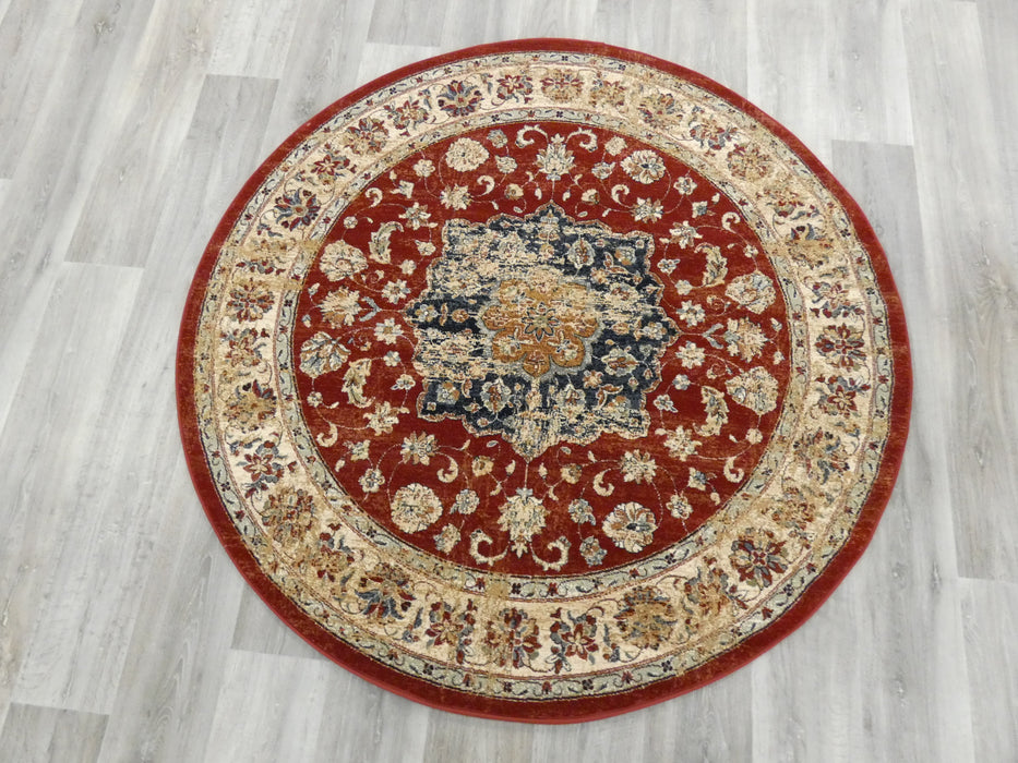 Mastercraft Faded Look Traditional Design Da Vinci Round Rug - Rugs Direct