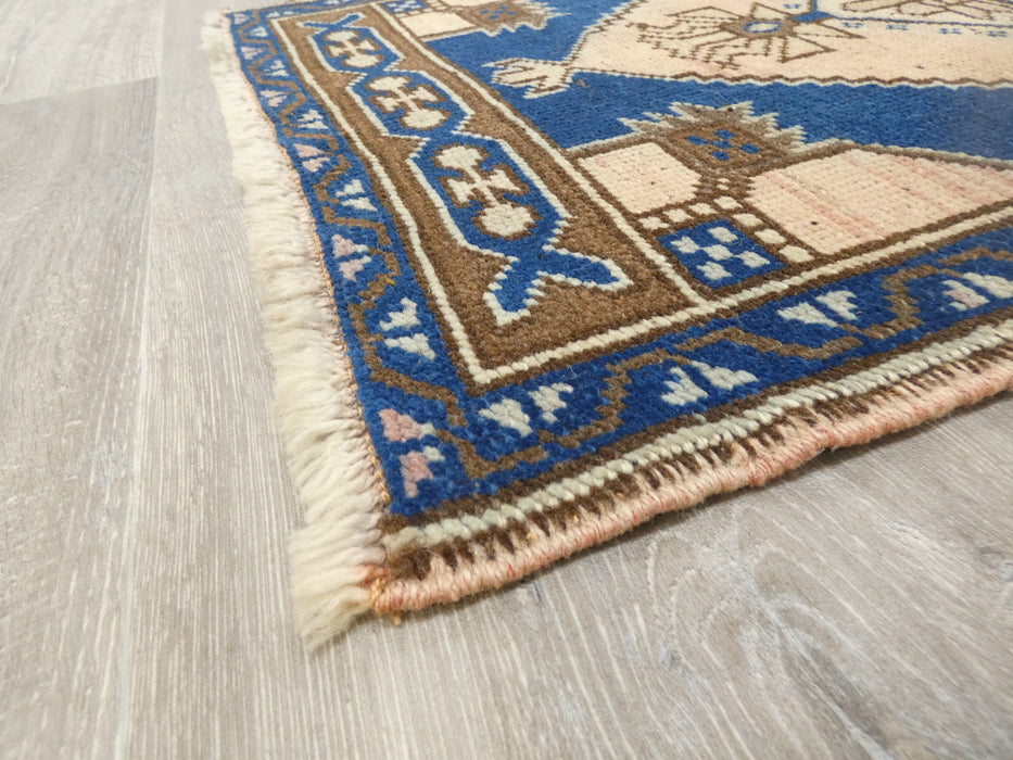 Vintage Hand Knotted Anatolian Turkish Rug Size: 104 x 51cm