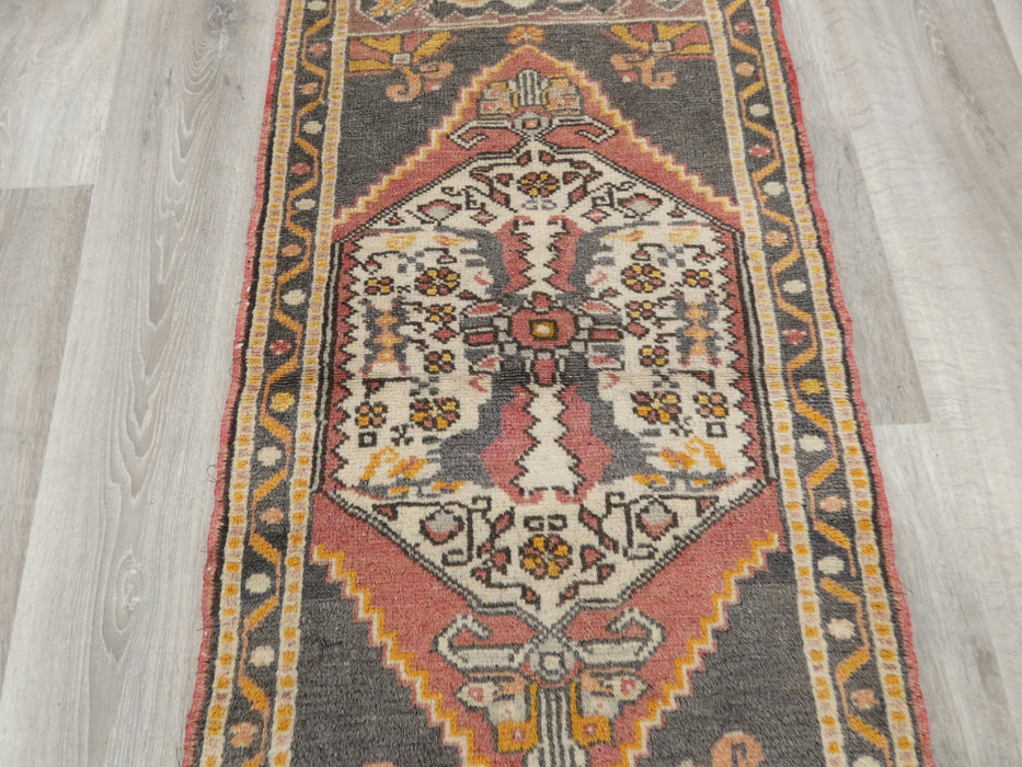Vintage Hand Knotted Anatolian Turkish Rug Size: 108 x 58cm
