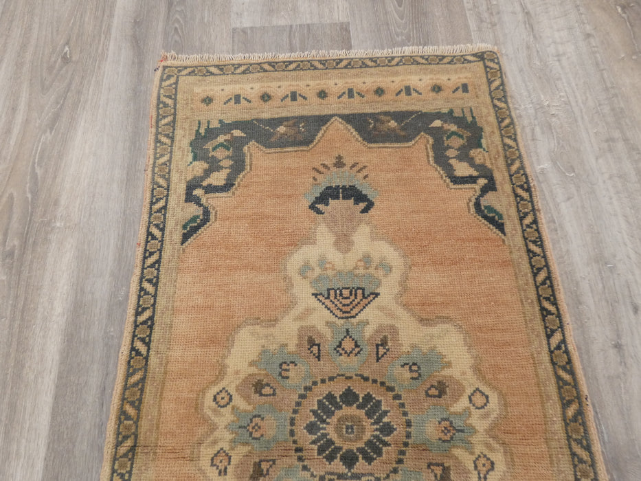 Vintage Hand Knotted Anatolian Turkish Rug Size: 110 x 55cm