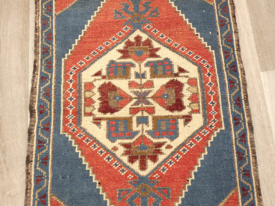 Vintage Hand Knotted Anatolian Turkish Rug Size: 108 x 55cm