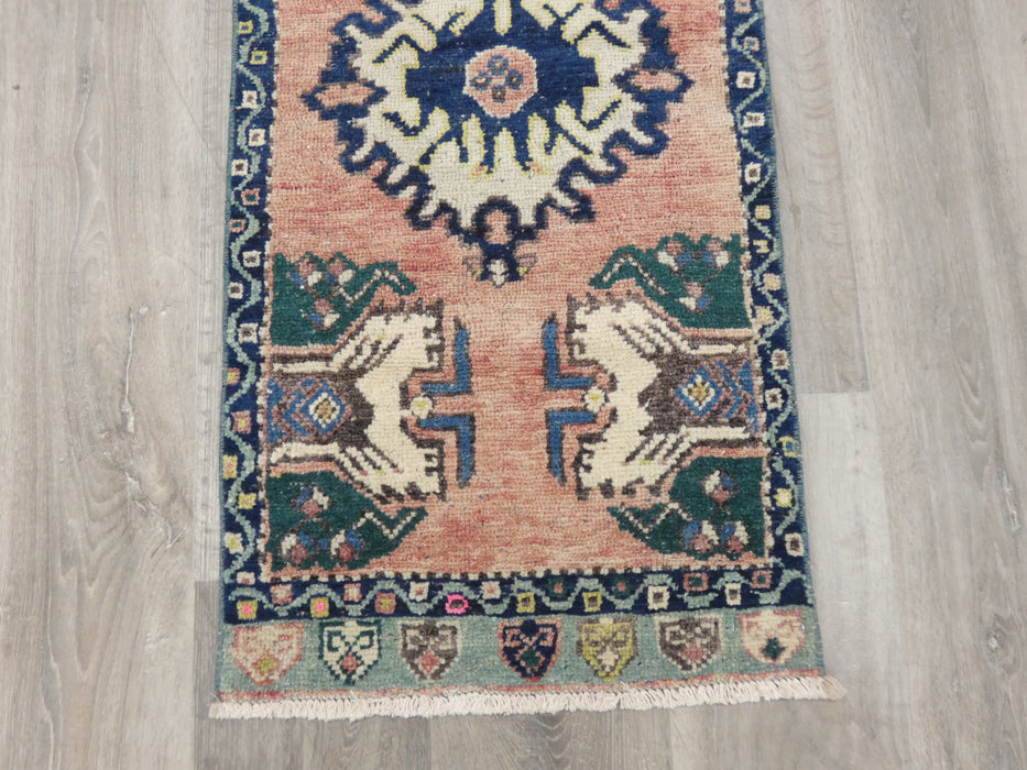 Vintage Hand Knotted Anatolian Turkish Rug Size: 117 x 52cm