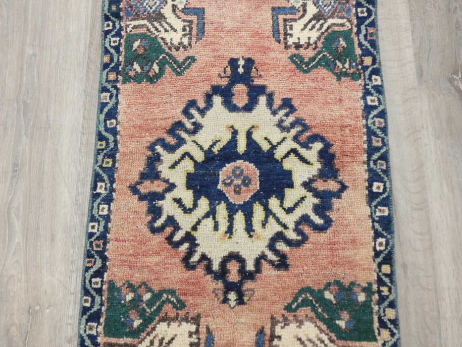 Vintage Hand Knotted Anatolian Turkish Rug Size: 117 x 52cm