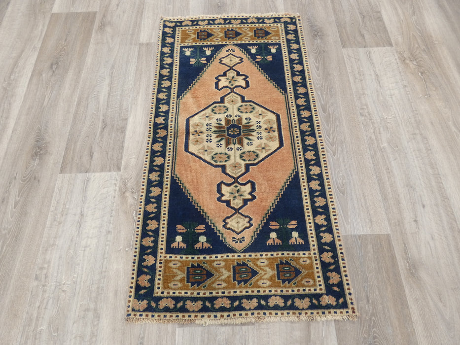Vintage Turkish Rug on the floor 