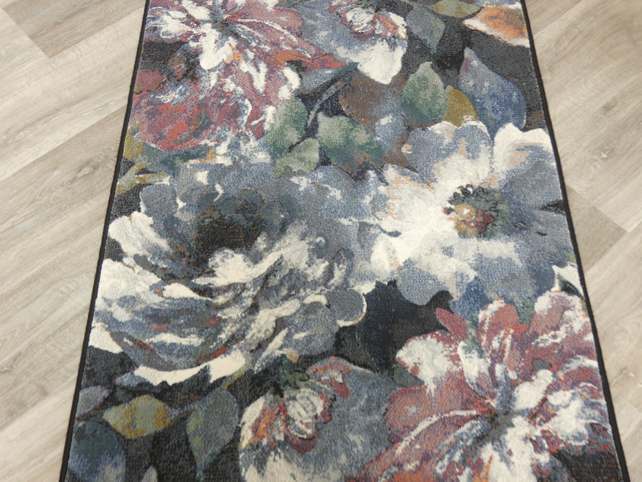 Multicoloured Floral Modern Style Argentum Hallway Runner Size: 80cm wide x Cut to order?!