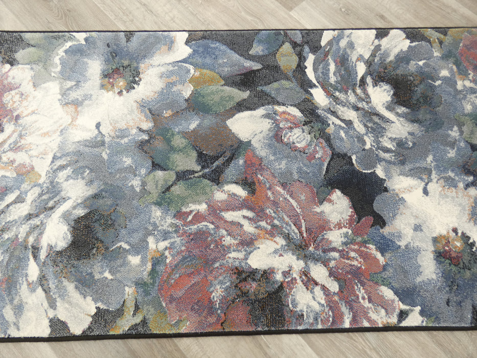 Multicoloured Floral Modern Style Argentum Hallway Runner Size: 80cm wide x Cut to order?!