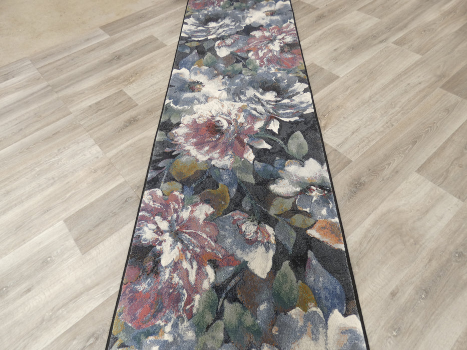 Multicoloured Floral Modern Style Argentum Hallway Runner Size: 80cm wide x Cut to order?!