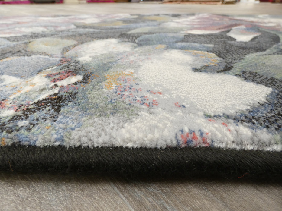 Multicoloured Floral Modern Style Argentum Hallway Runner Size: 80cm wide x Cut to order?!