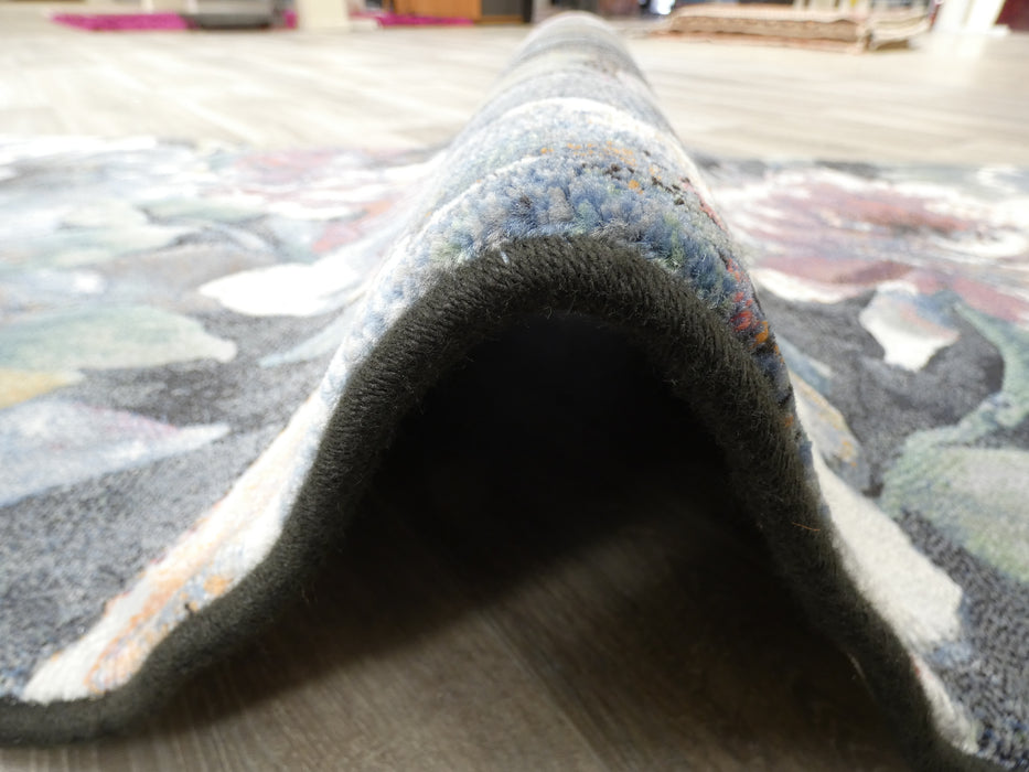 Multicoloured Floral Modern Style Argentum Hallway Runner Size: 80cm wide x Cut to order?!